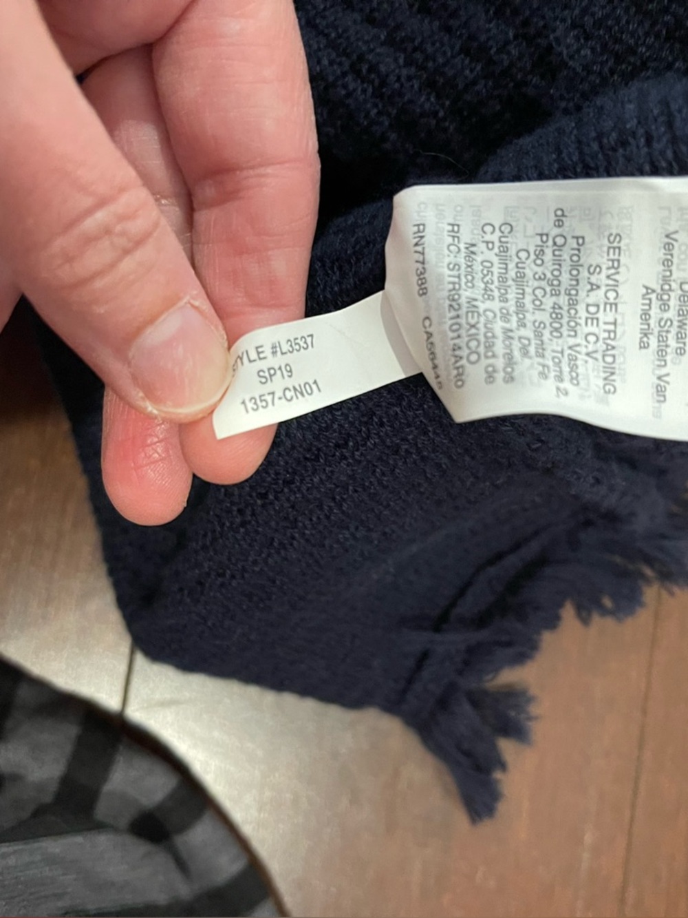 j crew factory mercantile navy blue fringe sweater medium - Picture 6 of 7